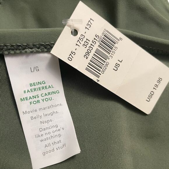 American Eagle Aerie Olive Fun Swimsuit Full Bottom Size Large NWT A-05 - Picture 5 of 9